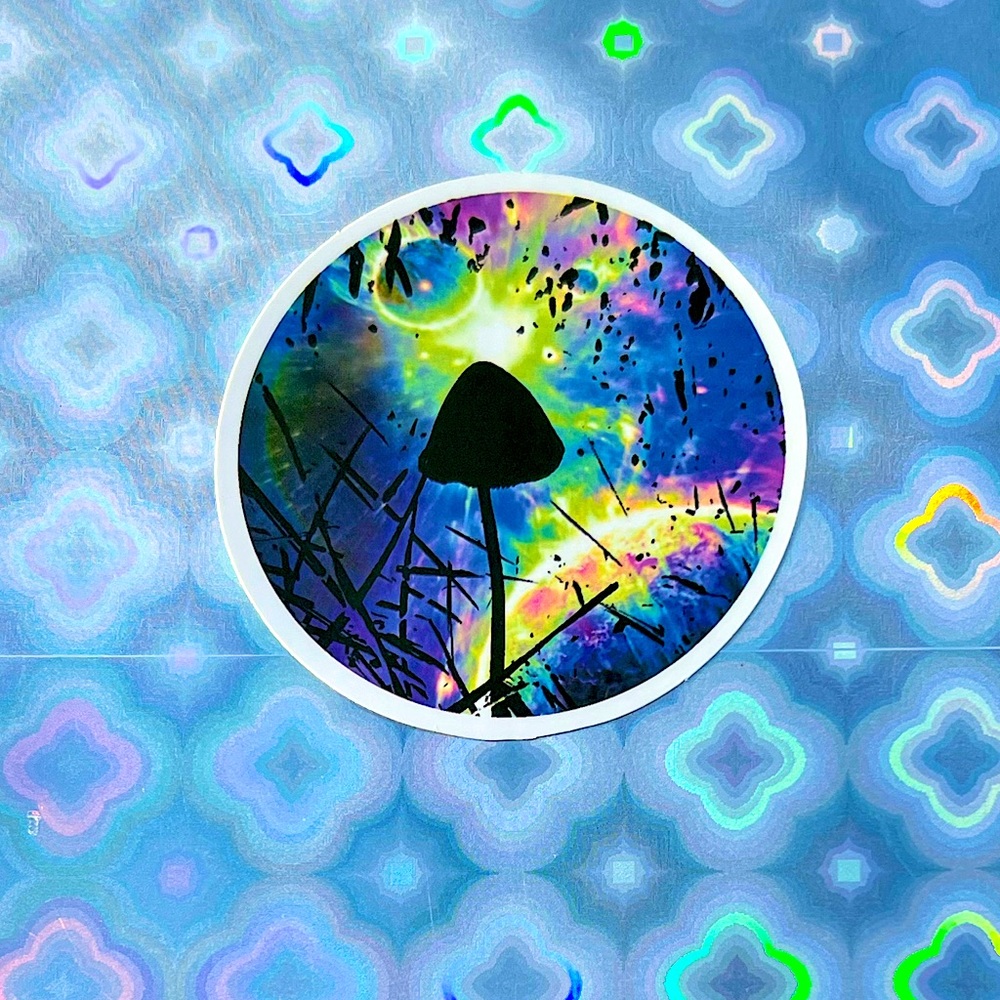 Cosmic Magic Mushroom Shroom Nature Art Accent Decor Single Waterproof Sticker
